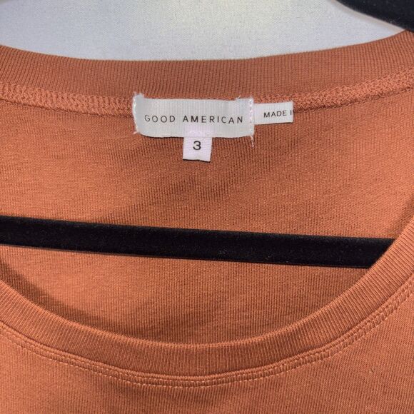 GOOD AMERICAN Ruched Bodycon Tank Dress SZ 3 Rust Brown Casual Summer MSRP $129 - Picture 6 of 8